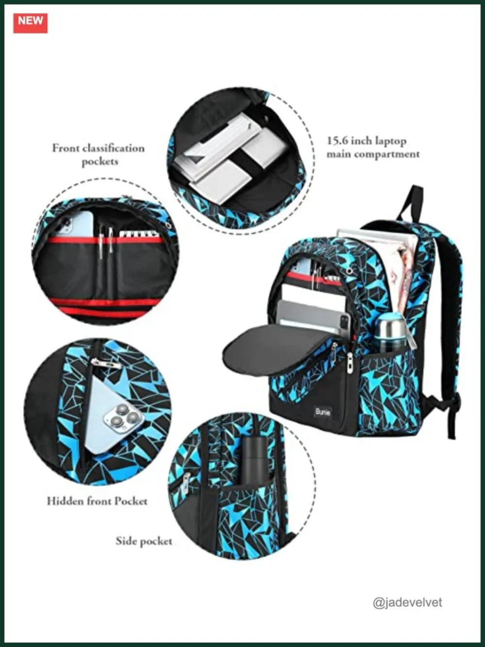Large Backpack Set with Laptop Compartment and Pencil Case